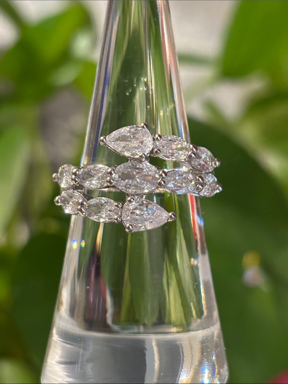Elegant White Crystal Marquise Ring